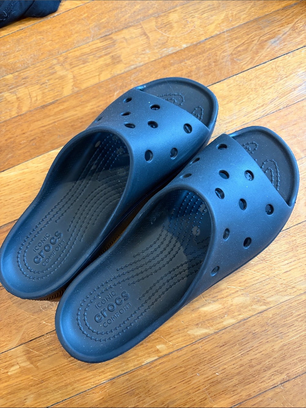 Black Platform Crocs Sandals